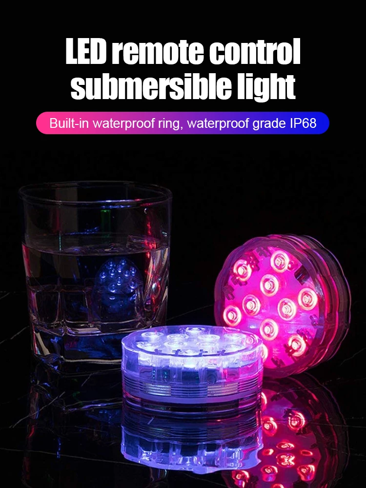 LED Submersible Light 7cm 10 LED with Infrared Remote Control Waterproof Underwater Light for Swimming Pool Aquarium
LED Submersible Light 7cm 10 LED with Infrared Remote Control Waterproof Underwater Light for Swimming Pool Aquarium