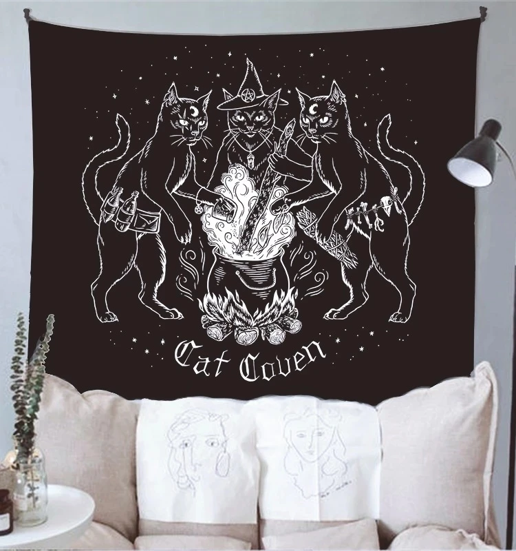 Cat Mysterious Divination Witchcraft Tapestry Wall Hanging Tapestries Baphomet Occult Home Wall Black Cool Decor Cat Coven
Cat Mysterious Divination Witchcraft Tapestry Wall Hanging Tapestries Baphomet Occult Home Wall Black Cool Decor Cat Coven
