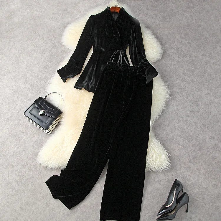 European and American Women Autumn 2021 New Long Sleeve Coat Elastic-waist Trousers Fashion Velvet Suit
European and American Women Autumn 2021 New Long Sleeve Coat Elastic-waist Trousers Fashion Velvet Suit