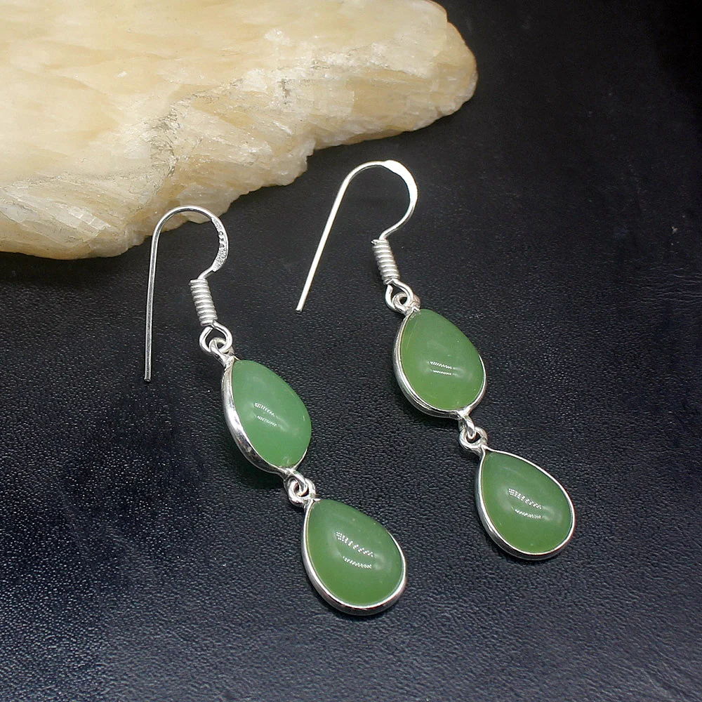 Gemstonefactory Big Promotion 925 Silver Attractive Fashion Green Agate Women Ladies Gifts Dangle Drop Earrings 20212112
Gemstonefactory Big Promotion 925 Silver Attractive Fashion Green Agate Women Ladies Gifts Dangle Drop Earrings 20212112
