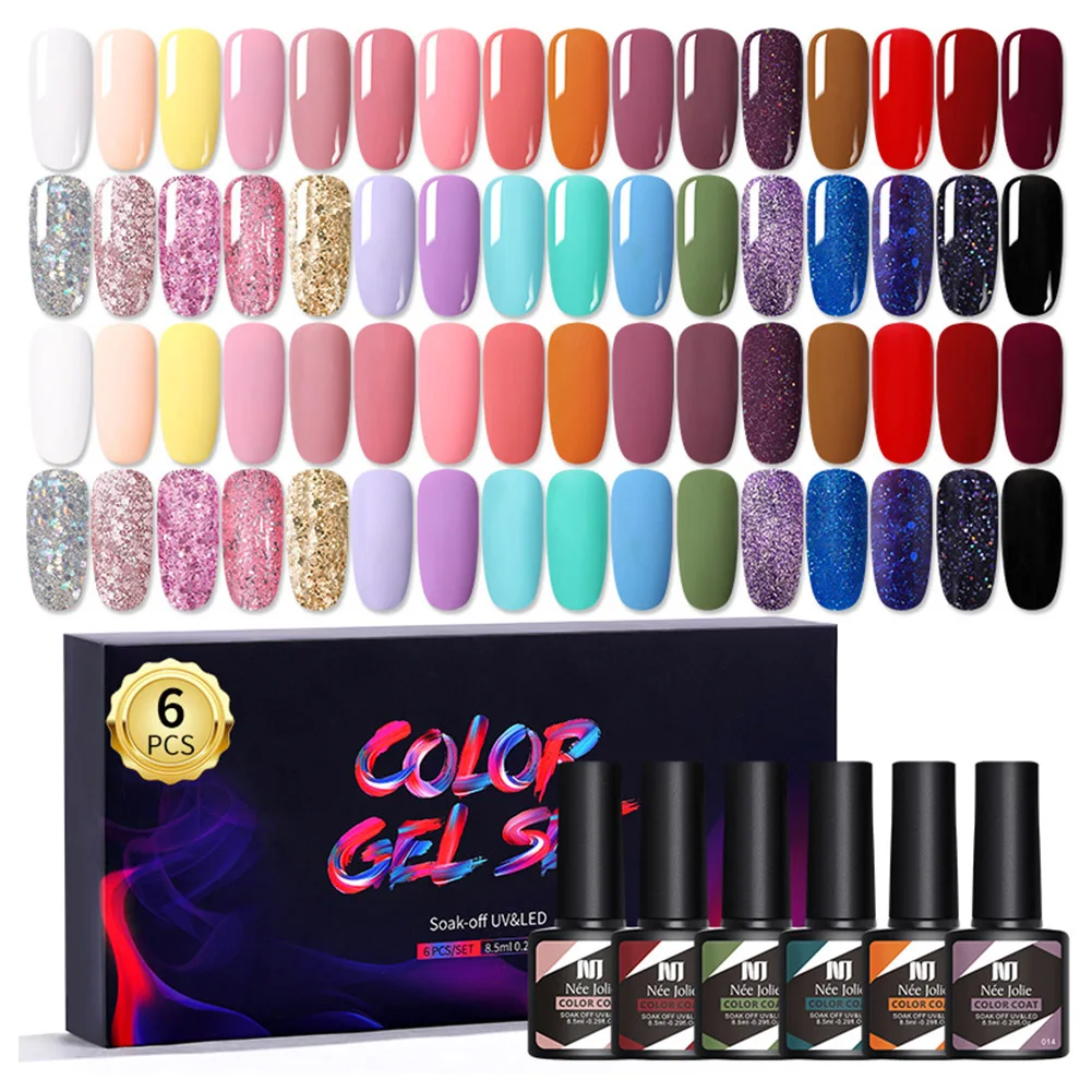 6Pcs/Set Nail Gel Polish Set Soak Off Gel Varnish Color Gel Kit UV/LED Lamp Cure Lasting Nail Lacquer Manicure Set for Home
6Pcs/Set Nail Gel Polish Set Soak Off Gel Varnish Color Gel Kit UV/LED Lamp Cure Lasting Nail Lacquer Manicure Set for Home