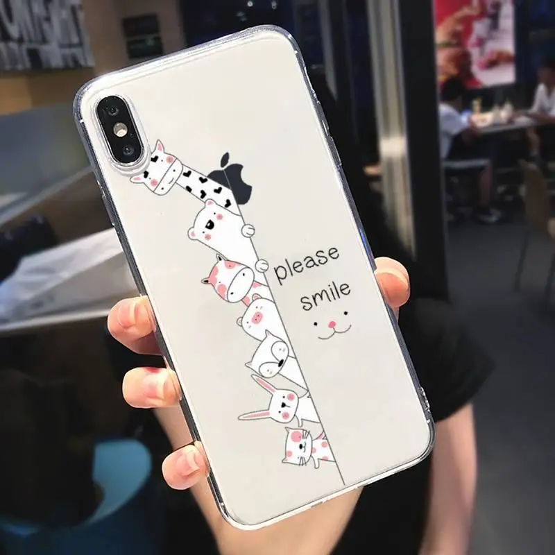 Cute cartoon cat animal Phone Case Transparent for iPhone 6 7 8 11 12 s mini pro X XS XR MAX Plus
Cute cartoon cat animal Phone Case Transparent for iPhone 6 7 8 11 12 s mini pro X XS XR MAX Plus