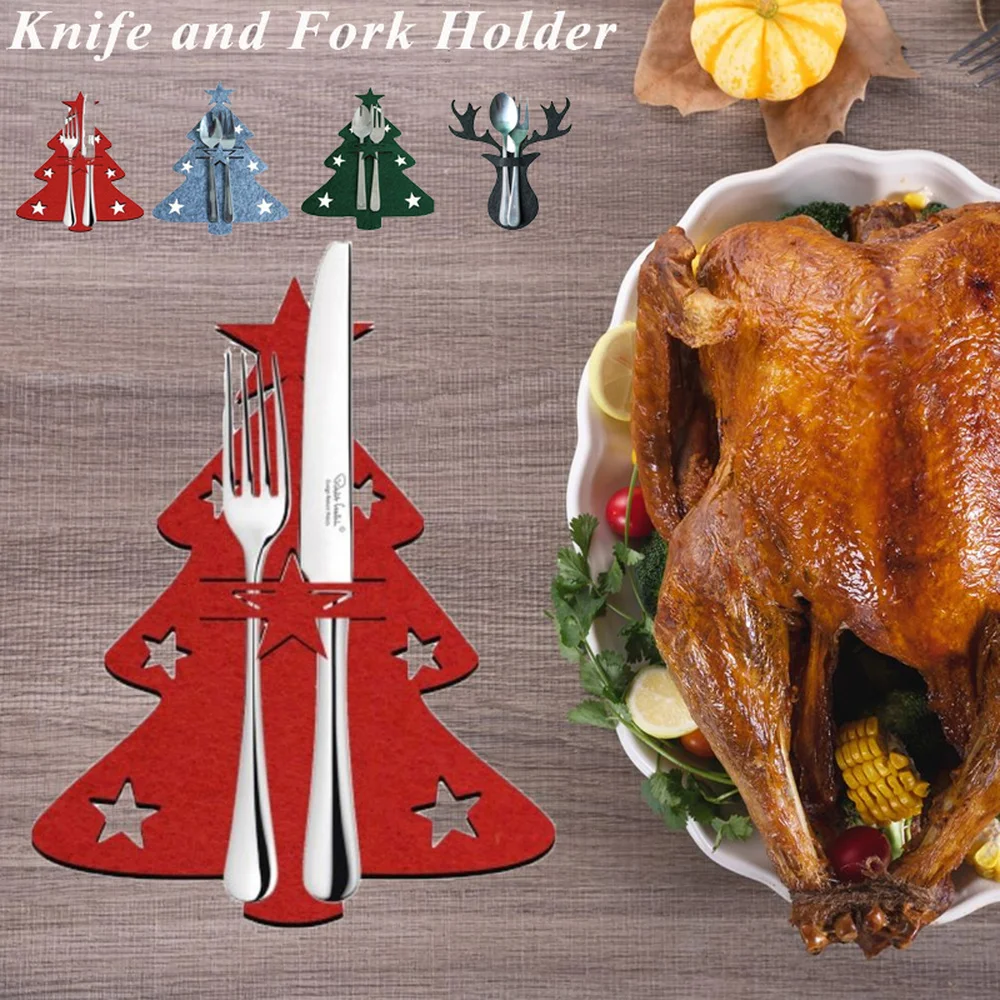 4PCS/set Christmas Knife and Fork Holder Elk Xmas Tree Pocket Cutlery Bag Non-woven fabric Tableware Organizer Table Decoration
4PCS/set Christmas Knife and Fork Holder Elk Xmas Tree Pocket Cutlery Bag Non-woven fabric Tableware Organizer Table Decoration