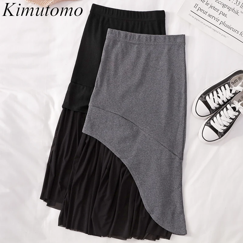 Kimutomo Simple Fashion Patchwork Skirt Women Irregular Slim High Waist Bodycon Ladies Spring Autumn 2021 Outwear Casual
Kimutomo Simple Fashion Patchwork Skirt Women Irregular Slim High Waist Bodycon Ladies Spring Autumn 2021 Outwear Casual