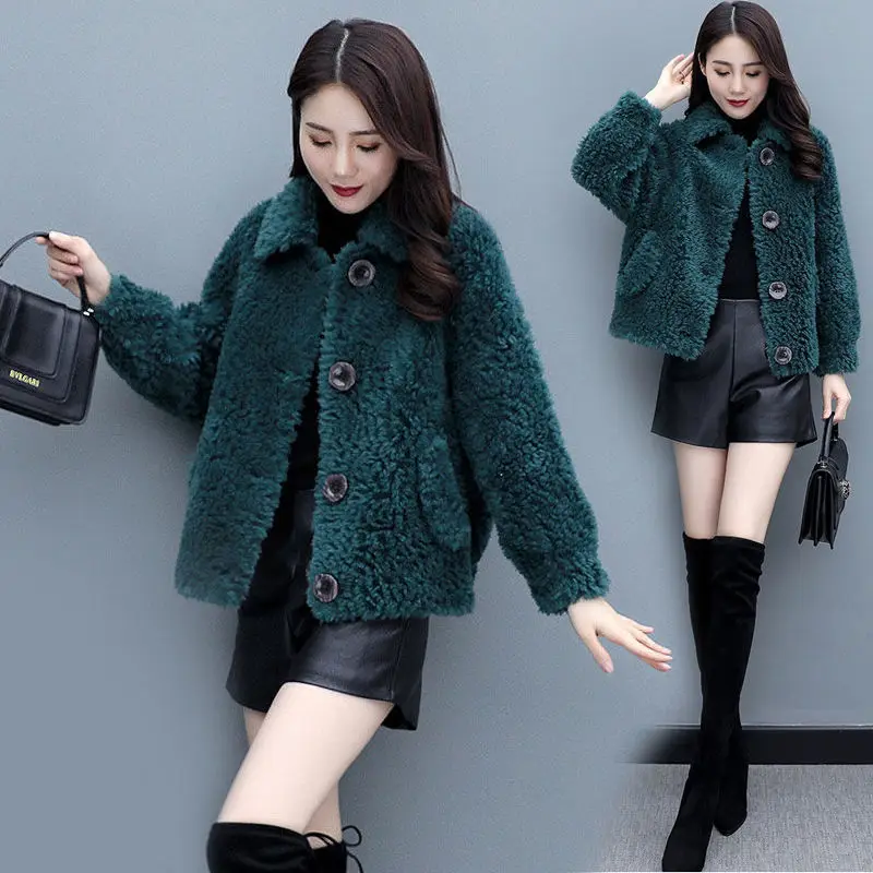 Granular Fleece Jacket Autumn Winter Short Lamb Fur Coat 2021 New Sheep Shearing Outerwear Women Fashion Furry Clothing M1360
Granular Fleece Jacket Autumn Winter Short Lamb Fur Coat 2021 New Sheep Shearing Outerwear Women Fashion Furry Clothing M1360