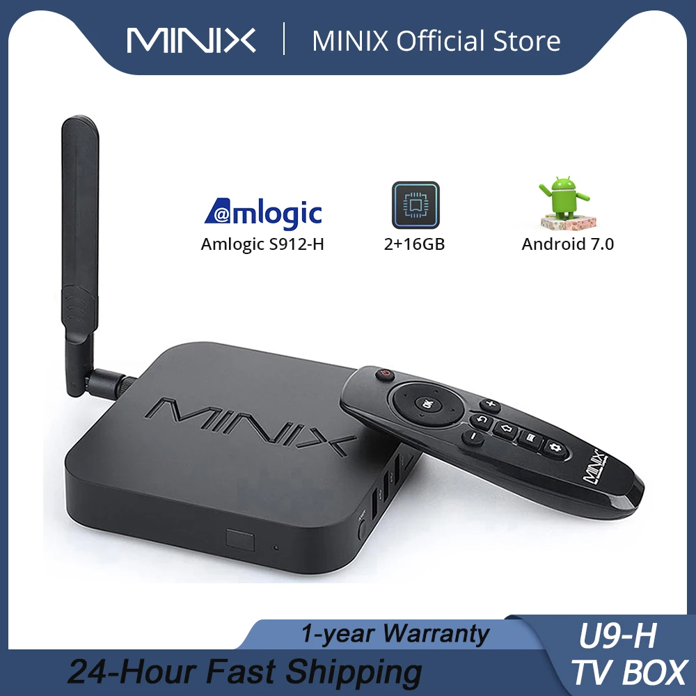 

ТВ-бокс MINIX NEO U9-H+NEO A3, ТВ-приставка Android 7.1, процессор Amlogic S912-H, 8 ядер, 4K, HDR, Wi-Fi, Smart TV, голосовой ввод и пульт управления Air Mouse (опционально)