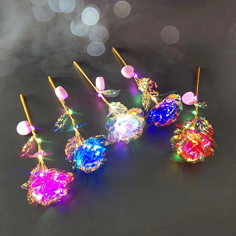 Valentine Day Creative Gift 24K Foil Plated Rose Party Favor LED Light Artificial Flower Wedding Decor
Valentine Day Creative Gift 24K Foil Plated Rose Party Favor LED Light Artificial Flower Wedding Decor