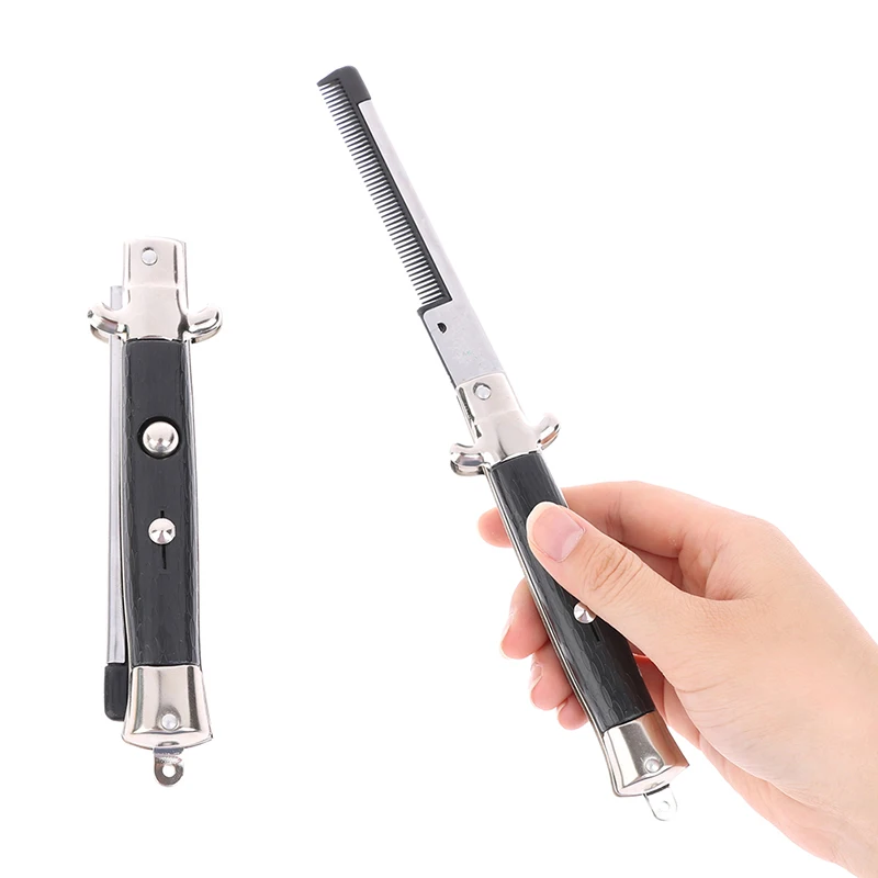 Automatic Folding Knife Comb Hair Clipper Men's Pocket Comb Stainless Steel Spring Jump Brush Styling Tools
Automatic Folding Knife Comb Hair Clipper Men's Pocket Comb Stainless Steel Spring Jump Brush Styling Tools