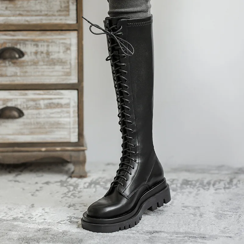 Boots Black Platform Lace-up High Boots Boots Boots For Women's Autumn/winter 2021 Knight Boots
Boots Black Platform Lace-up High Boots Boots Boots For Women's Autumn/winter 2021 Knight Boots