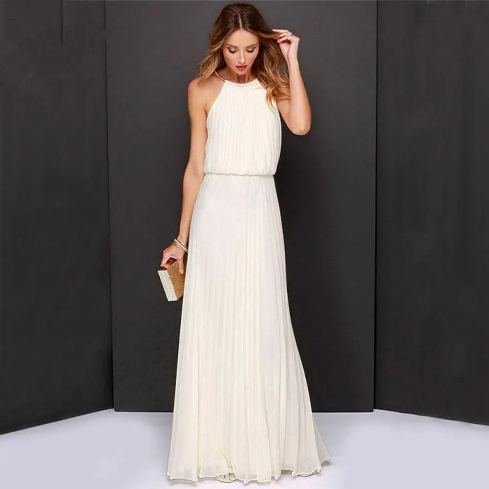 New European And American Fashion Hanging Neck Solid Color Chiffon Sleeveless Dress Irregular Blend Pure Color Dress
New European And American Fashion Hanging Neck Solid Color Chiffon Sleeveless Dress Irregular Blend Pure Color Dress