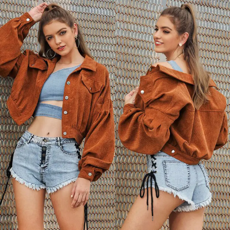 Plus Size Women Long Sleeve Corduroy Jacket Casual Short Jacket Autumn Winter Women Button Down Clubwear Fashion Coat Jacket
Plus Size Women Long Sleeve Corduroy Jacket Casual Short Jacket Autumn Winter Women Button Down Clubwear Fashion Coat Jacket