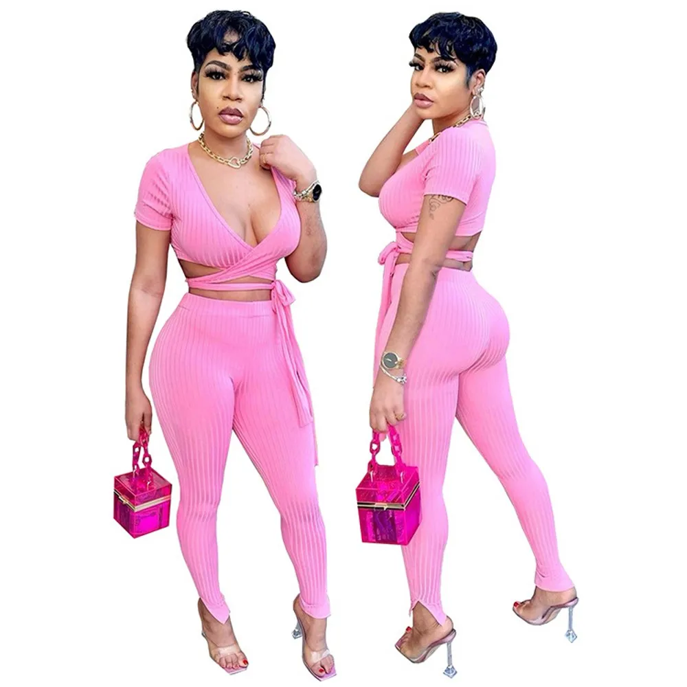 Short-Sleeved Trousers Suit Urban Casual Women Clothing Sexy Low-Cut V-Neck French Clothing 2021 Summer New Tight Trousers Suit
Short-Sleeved Trousers Suit Urban Casual Women Clothing Sexy Low-Cut V-Neck French Clothing 2021 Summer New Tight Trousers Suit