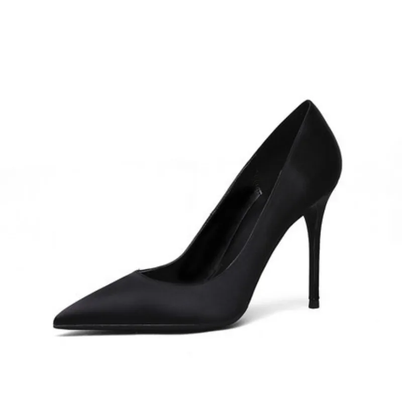 classic shoes women pumps black silk sexy pointed toe platform 10cm thin high heels party ladies dress shoes
classic shoes women pumps black silk sexy pointed toe platform 10cm thin high heels party ladies dress shoes
