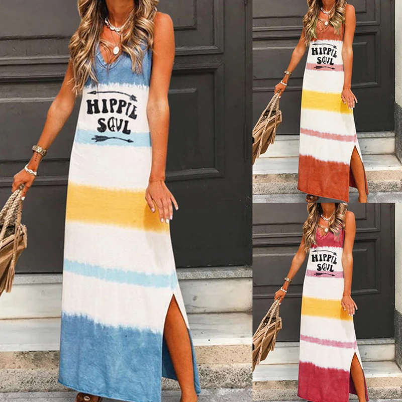 Tank Dress Summer Casual Beach Boho Hippie Soul Letters Print Dress Double Slit Sukienka Women Sleeveless Sexy Tie Dye Dress Xxl
Tank Dress Summer Casual Beach Boho Hippie Soul Letters Print Dress Double Slit Sukienka Women Sleeveless Sexy Tie Dye Dress Xxl