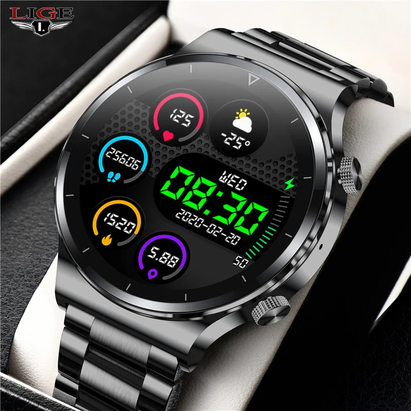 LIGE 2021 New Bluetooth Call Men watch Steel band Fitness watch heart rate Blood pressure Activity Tracker Smart watch For Men
LIGE 2021 New Bluetooth Call Men watch Steel band Fitness watch heart rate Blood pressure Activity Tracker Smart watch For Men