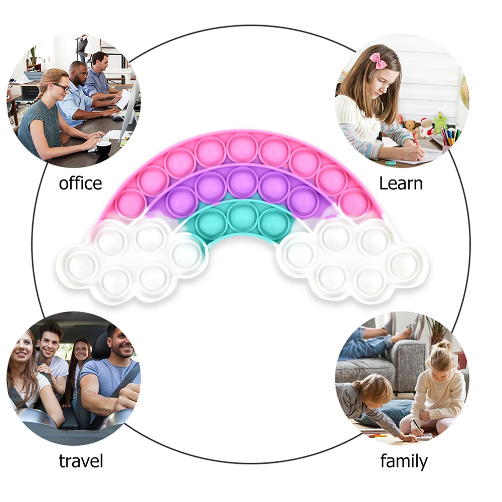 Rainbow Push Bubble Fidget Sensory Toys Portable Anti-stress Squeeze Toys Reliever Toys for Kids
Rainbow Push Bubble Fidget Sensory Toys Portable Anti-stress Squeeze Toys Reliever Toys for Kids