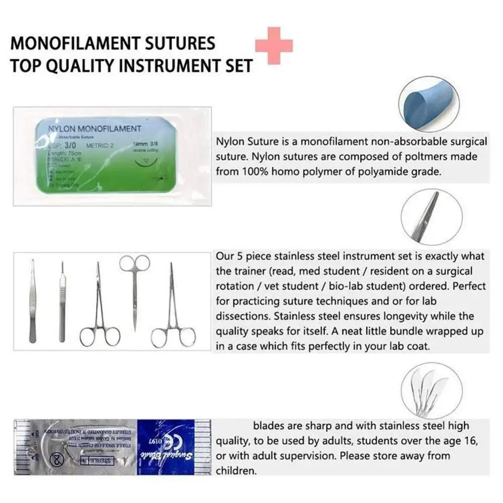 1/17pcs Surgical Suture Training Skin Operate Suture Silicone Teaching Practice Kit Scissor Pad Needle Model Training Resou C5Q9
1/17pcs Surgical Suture Training Skin Operate Suture Silicone Teaching Practice Kit Scissor Pad Needle Model Training Resou C5Q9