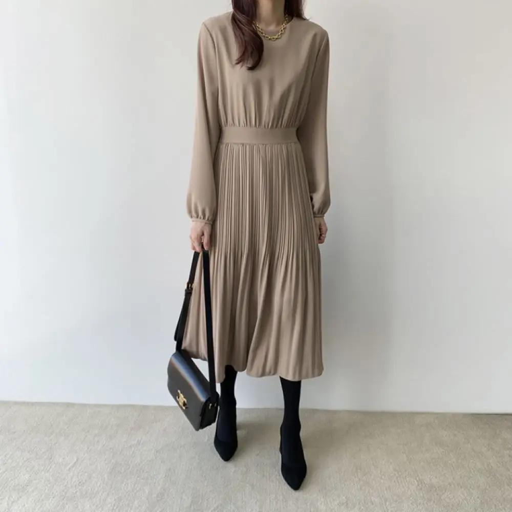 LARCI 2021 Autumn Women Clothing Long-Sleeved Dress Elegant Lady Waist Slimming Pleated Long Dress
LARCI 2021 Autumn Women Clothing Long-Sleeved Dress Elegant Lady Waist Slimming Pleated Long Dress