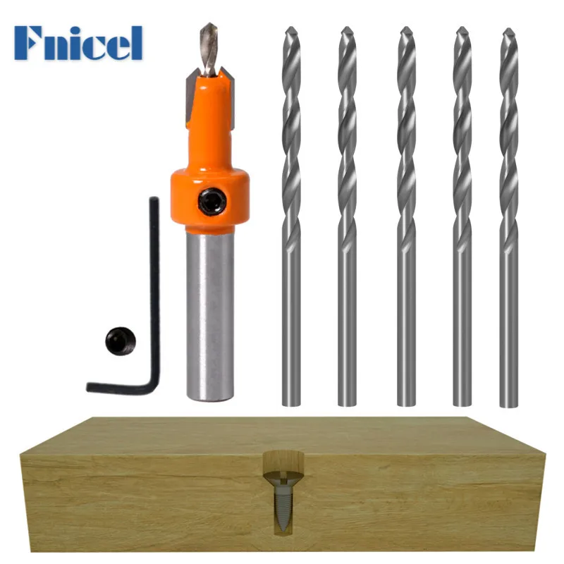 8mm Shank HSS Countersink Drill Bit Set Counter Bore Bit and Drill Core Drilling Pilot Holes for Screw
8mm Shank HSS Countersink Drill Bit Set Counter Bore Bit and Drill Core Drilling Pilot Holes for Screw