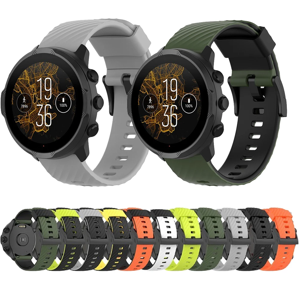 Strap for Suunto 7/9 Band 24mm Bracelet Silicone Sport Replacement Wristband for Suunto 9 Baro/9 Spartan/9 GPS Smart Watch Strap
Strap for Suunto 7/9 Band 24mm Bracelet Silicone Sport Replacement Wristband for Suunto 9 Baro/9 Spartan/9 GPS Smart Watch Strap