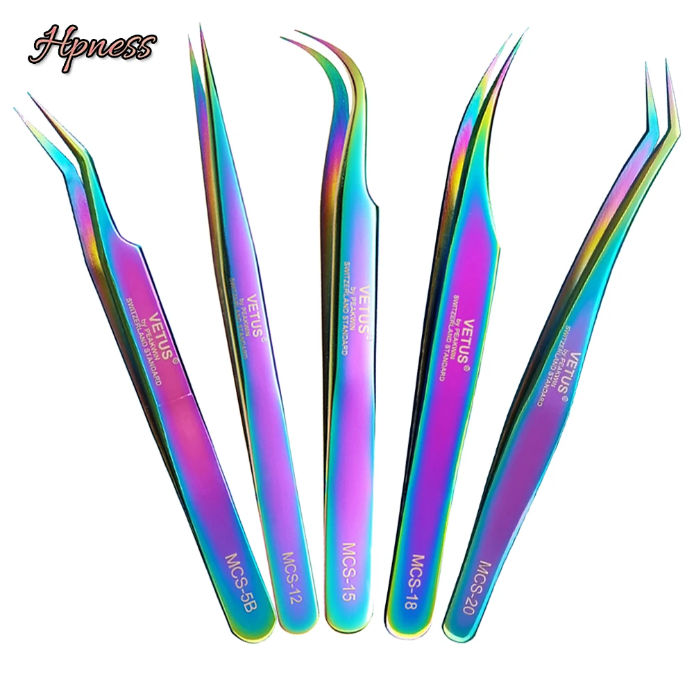 Нержавеющая сталь Tweezers Пинцет особенно для норка наращивание ресниц изогнутые