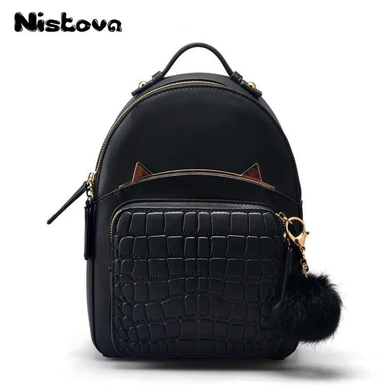 Женский рюкзак из натуральной кожи с кошачьими ушками, многофункциональный дорожный рюкзак через плечо, школьная сумка 
Женский рюкзак из натуральной кожи с кошачьими ушками, многофункциональный дорожный рюкзак через плечо, школьная сумка