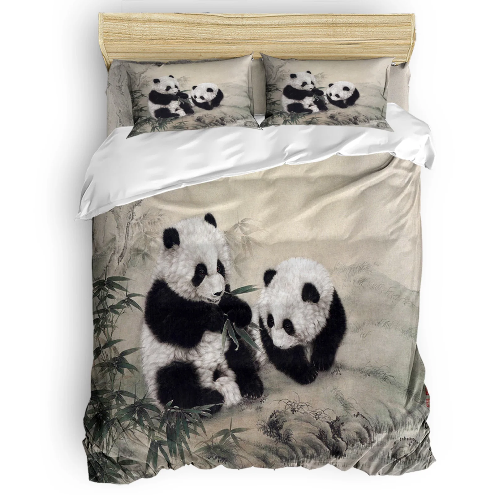 Panda Bamboo Chinese Style Bedding Set Bed Linen Bedspread on The Bed Home Bedroom Comforter Set Duvet Cover
Panda Bamboo Chinese Style Bedding Set Bed Linen Bedspread on The Bed Home Bedroom Comforter Set Duvet Cover