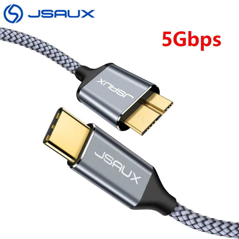 USB C к Micro B 3 0 кабелю Jsaux 5 Гбит/с разъем для передачи данных адаптер жесткого диска