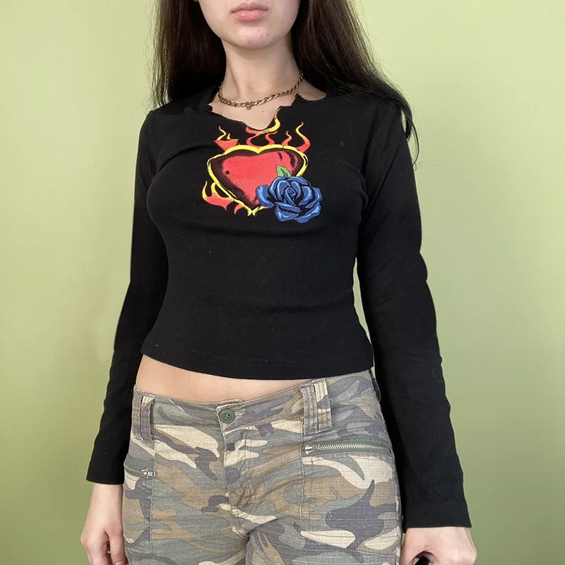 2021 Spring Autumn Tops Harajuku Korean Fashion Personality Vintage Clothes Sweet Embroidered Flowers Long Sleeve T-Shirts Women
2021 Spring Autumn Tops Harajuku Korean Fashion Personality Vintage Clothes Sweet Embroidered Flowers Long Sleeve T-Shirts Women