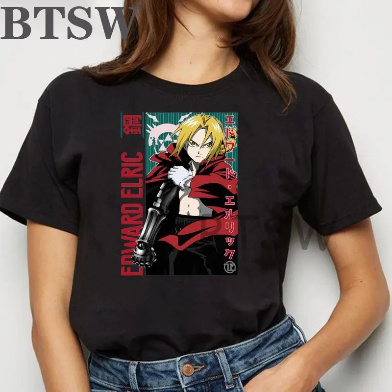 Fullmetal Alchemist Black Funny T Shirts Unisex Streetwear Harajuku Casual Loose Anime Manga T-Shirt Summer Female Clothing
Fullmetal Alchemist Black Funny T Shirts Unisex Streetwear Harajuku Casual Loose Anime Manga T-Shirt Summer Female Clothing