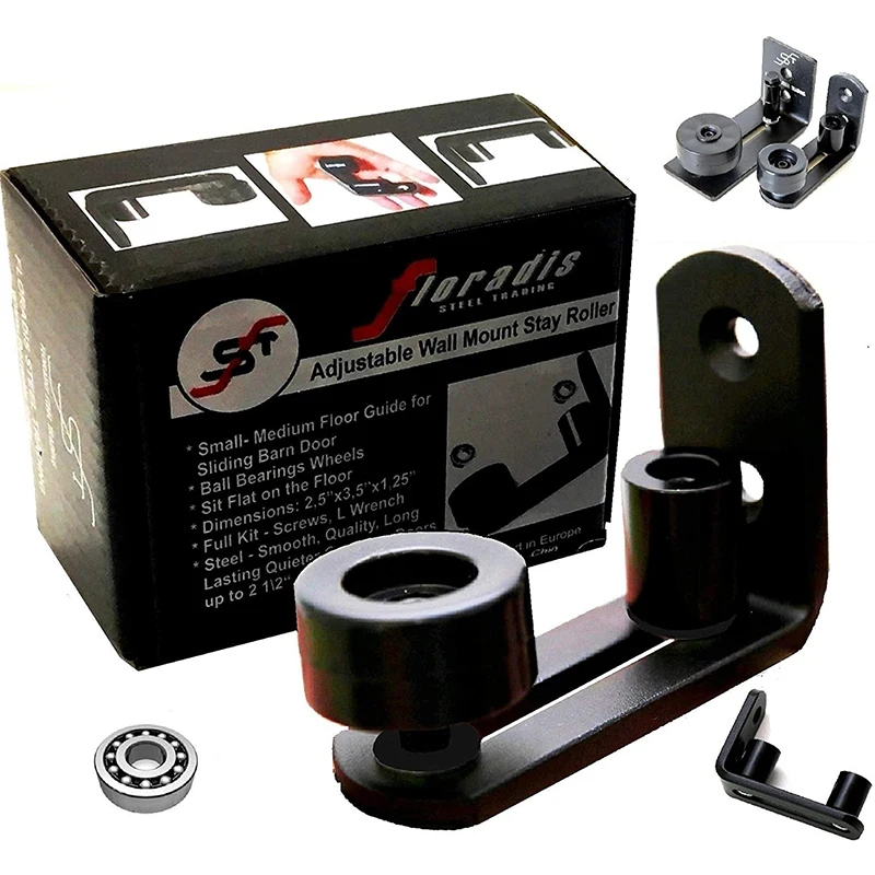 Floor Guide Stay Roller for Bottom of Sliding Barn Doors Ultra Smooth Ball Bearings Wheels Fully Adjustable Hardware Wall Mount
Floor Guide Stay Roller for Bottom of Sliding Barn Doors Ultra Smooth Ball Bearings Wheels Fully Adjustable Hardware Wall Mount