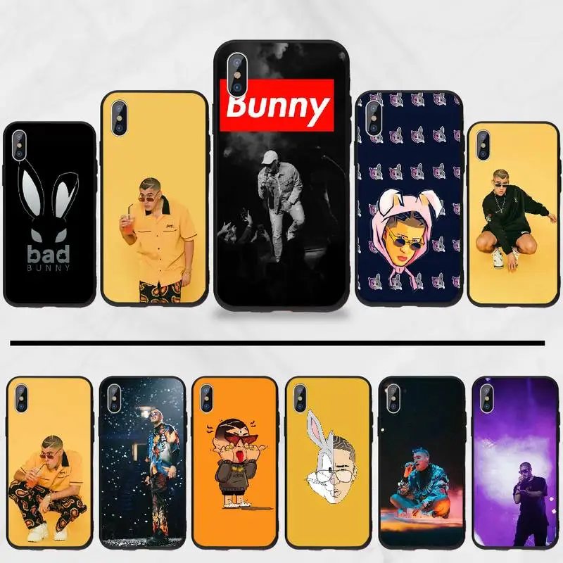 Мягкий силиконовый черный чехол для телефона Bad Bunny Russ Diemon iphone 5 5s 5c se 6 6s 7 8 plus x xs xr 11