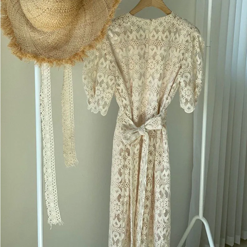 GALCAUR Elegant Dress For Women O Neck Puff Half Sleeve Patchwork Lace Side Split Sweet Mid Dresses Female 2021 Summer Clothing
GALCAUR Elegant Dress For Women O Neck Puff Half Sleeve Patchwork Lace Side Split Sweet Mid Dresses Female 2021 Summer Clothing