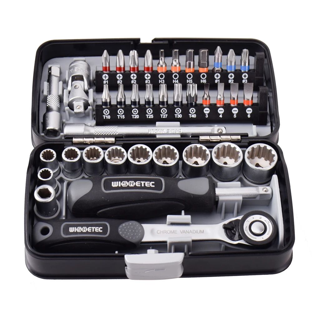 38pcs Mini Ratchet Wrench Set Hand Tool Box Ratchet Wrench 1/4" Socket Screw Bits Kit Bike Maintenance Repair Hand Tool
38pcs Mini Ratchet Wrench Set Hand Tool Box Ratchet Wrench 1/4" Socket Screw Bits Kit Bike Maintenance Repair Hand Tool