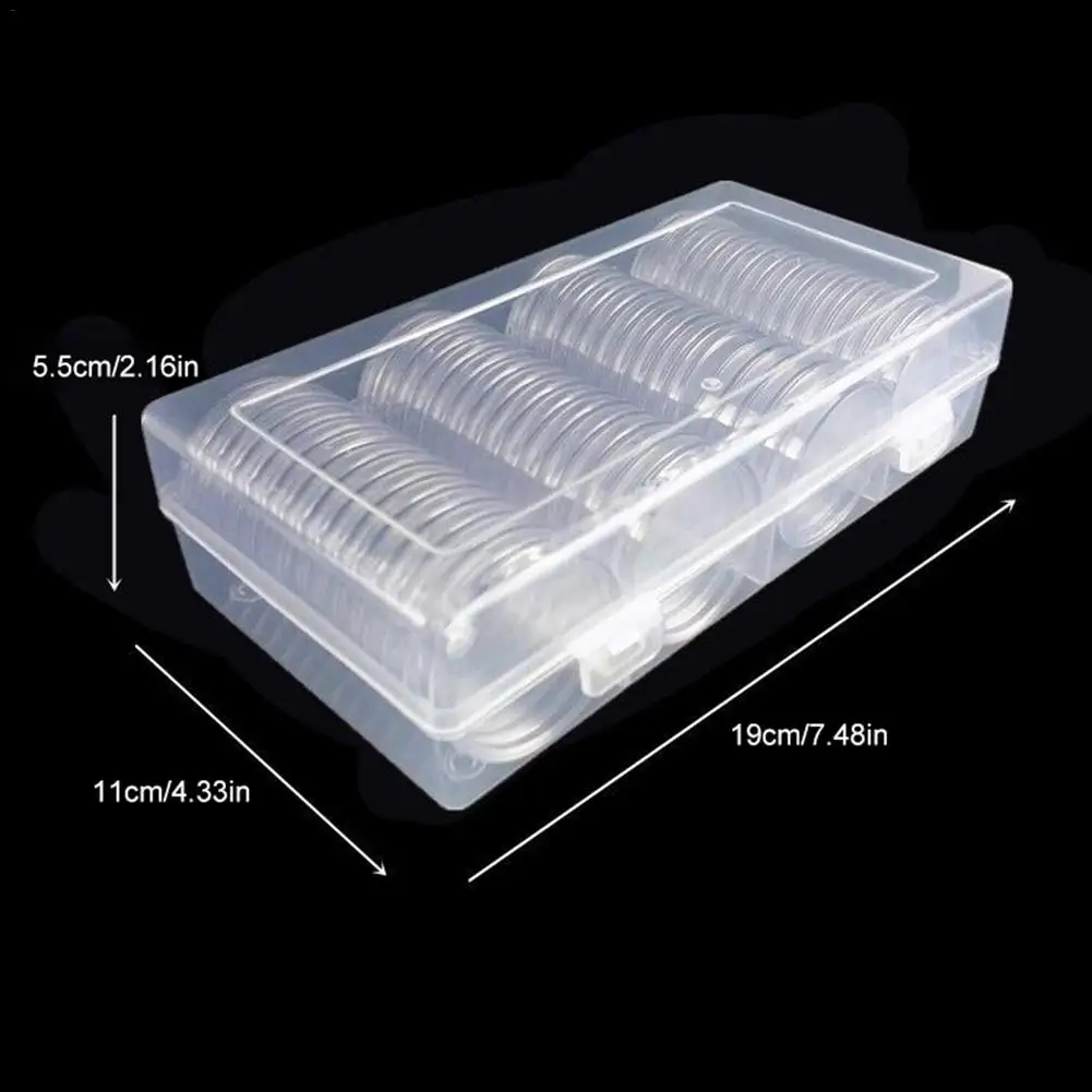 Coin Storage Box Container With 60pcs 40mm Silver Eagles Coin Capsules Coin Storage Organizer Box Coin Collection Supplies
Coin Storage Box Container With 60pcs 40mm Silver Eagles Coin Capsules Coin Storage Organizer Box Coin Collection Supplies