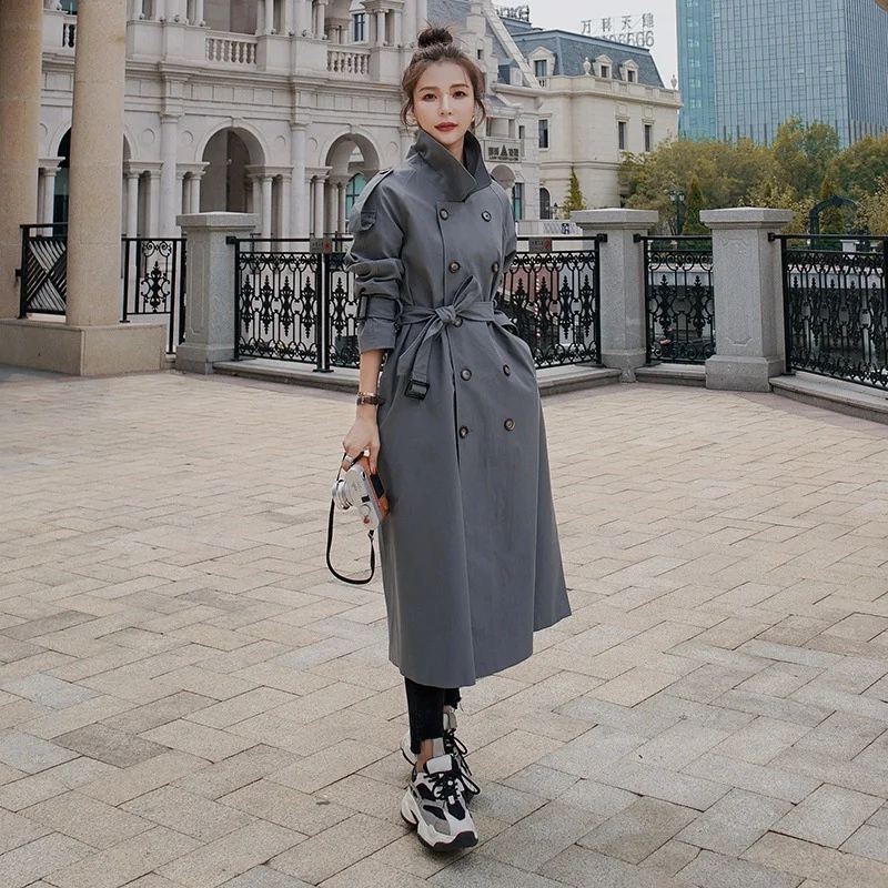 Windbreaker women's 2021 new medium and long popular over knee spring and autumn Korean loose fashion
Windbreaker women's 2021 new medium and long popular over knee spring and autumn Korean loose fashion