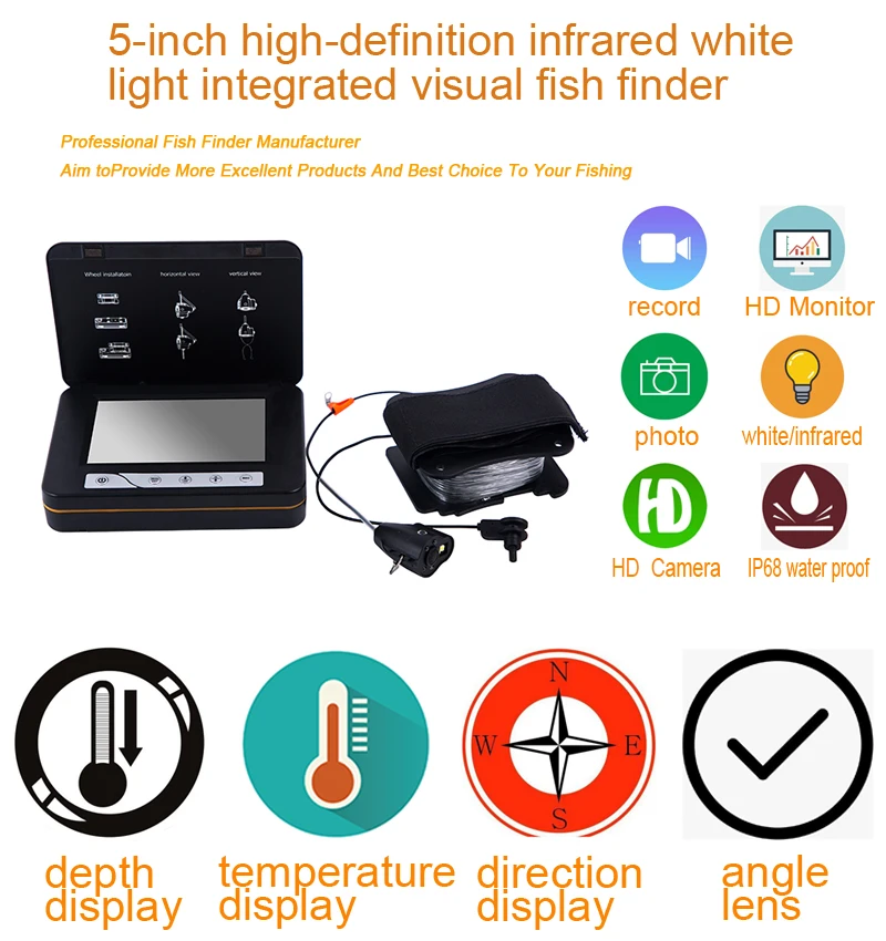 WF15 Fishing-Camera 15M cable Video Fish Finder 5 Inch IPS LCD Monitor Camera Kit For Winter Underwater Ice Fishing for boy
WF15 Fishing-Camera 15M cable Video Fish Finder 5 Inch IPS LCD Monitor Camera Kit For Winter Underwater Ice Fishing for boy