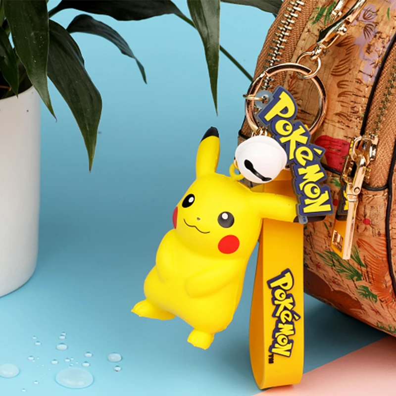 Genuine Pokemon Pikachu Fashion Cartoon Keychain Psyduck Squirtle Bulbasaur Charmander Anime Figure Pendant Model Doll Kids Toy | Игрушки и