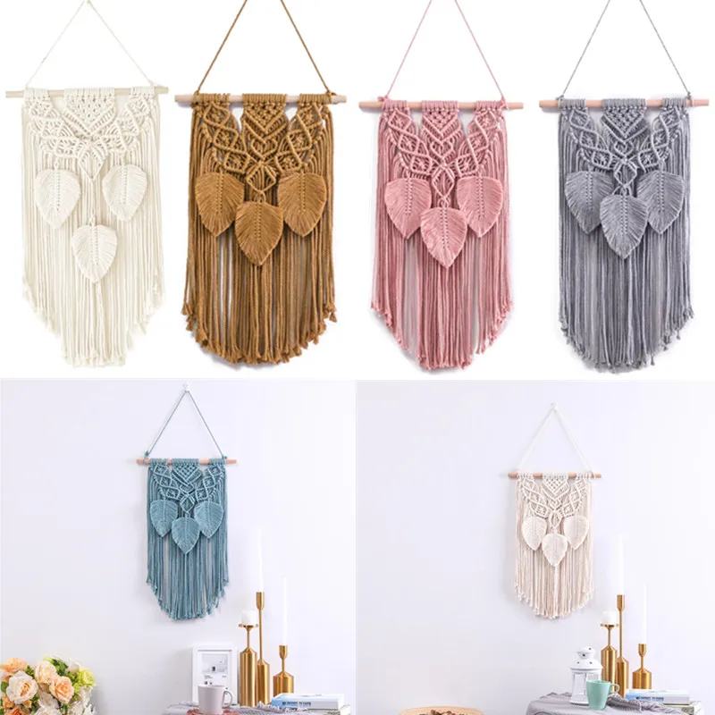 Nordic Style Handwoven Tassel Leaf Macrame Tapestry Boho Cotton Rope Tapestry Wall Hanging Decor Home Kids Room Nursery Decor
Nordic Style Handwoven Tassel Leaf Macrame Tapestry Boho Cotton Rope Tapestry Wall Hanging Decor Home Kids Room Nursery Decor