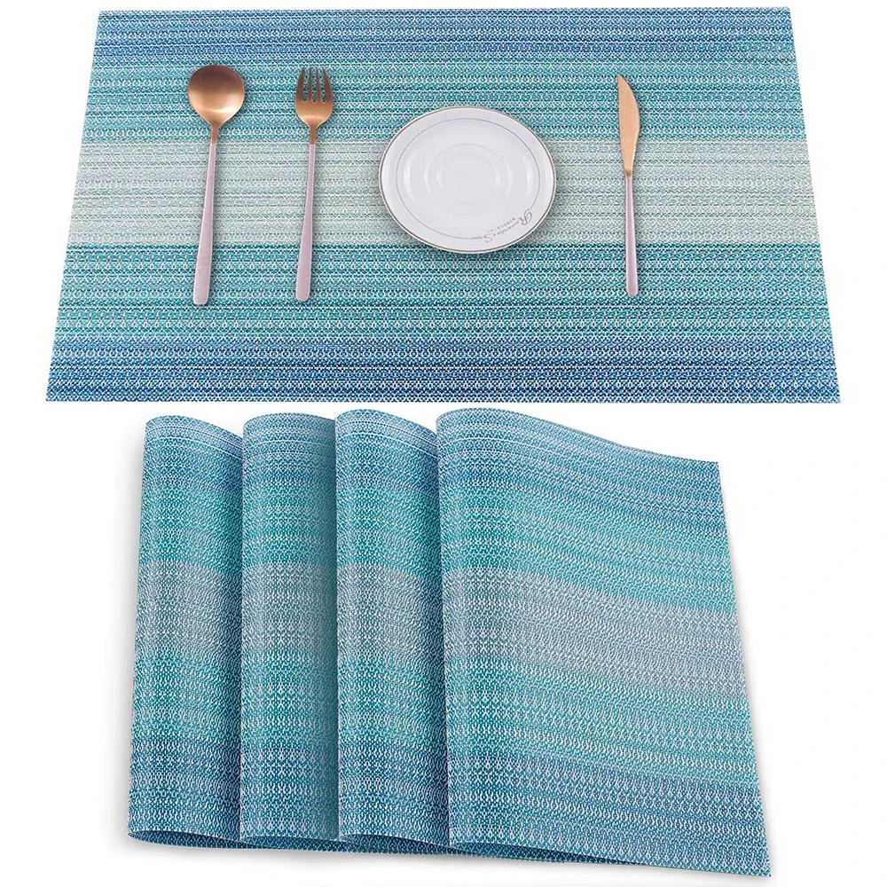 Blue Vinyl Table Mat 2-Piece Set PVC Heat-Resistant Non-Slip Cross-Woven Placemat Suitable For Dining Table Picnic Outdoor
Blue Vinyl Table Mat 2-Piece Set PVC Heat-Resistant Non-Slip Cross-Woven Placemat Suitable For Dining Table Picnic Outdoor