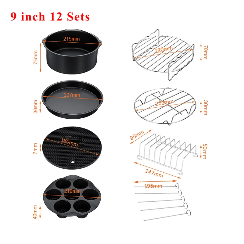 Air Fryer Accessories Set High Quality Baking Basket Pizza Plate Grill Pot Kitchen Cooking Tool 7/8/9 Inch Air Deep Fryer Parts
Air Fryer Accessories Set High Quality Baking Basket Pizza Plate Grill Pot Kitchen Cooking Tool 7/8/9 Inch Air Deep Fryer Parts