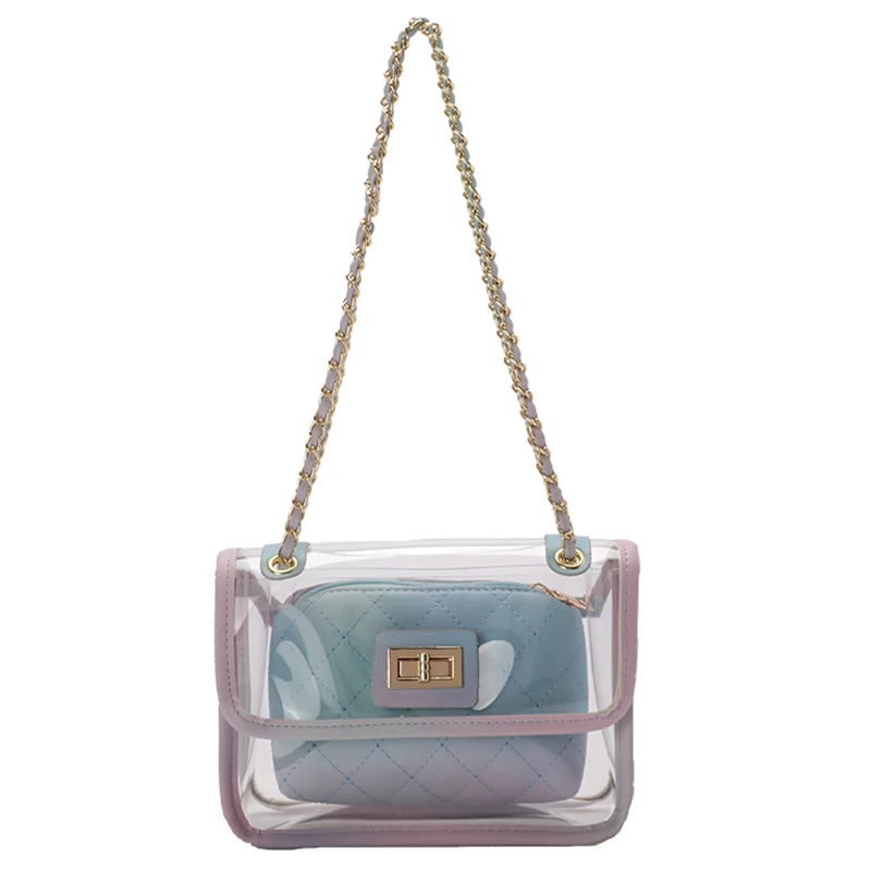 Transparent Jelly bag Lattice Crossbody bag 2021 Summer New Quality PVC Women's Designer Handbag Chain Shoulder Messenger Bag
Transparent Jelly bag Lattice Crossbody bag 2021 Summer New Quality PVC Women's Designer Handbag Chain Shoulder Messenger Bag