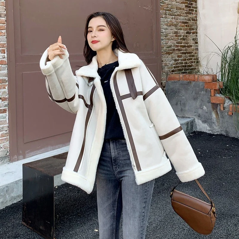Winter New Women Thick Warm Vintage Suede Lambswool Biker Jackets Coat Casaco Feminino Casual Faux Leather Outwear Tops Y102
Winter New Women Thick Warm Vintage Suede Lambswool Biker Jackets Coat Casaco Feminino Casual Faux Leather Outwear Tops Y102