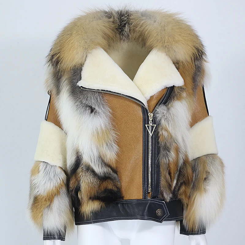 2021 Real Fur Coat Winter Jacket Women Natural Fox Fur Collar Real Sheepskin Leather Thick Warm Outerwear Streetwear Fashion
2021 Real Fur Coat Winter Jacket Women Natural Fox Fur Collar Real Sheepskin Leather Thick Warm Outerwear Streetwear Fashion