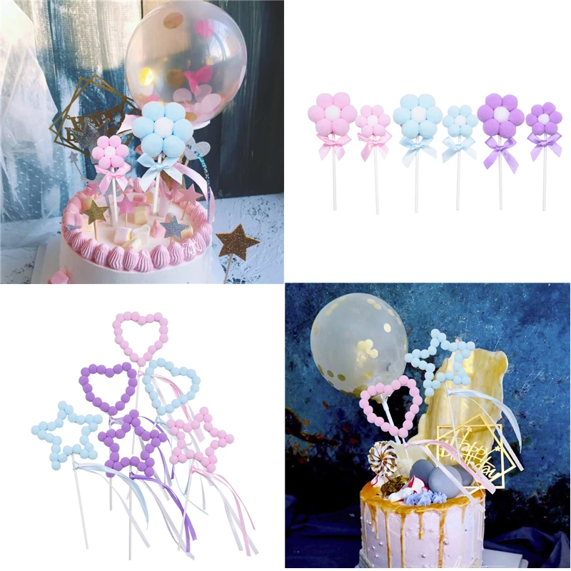 3pcs Creative Star Heart Flowers Pompom Cake Toppers Baby Shower Cake Insert Flag Wedding Cake Decor
3pcs Creative Star Heart Flowers Pompom Cake Toppers Baby Shower Cake Insert Flag Wedding Cake Decor