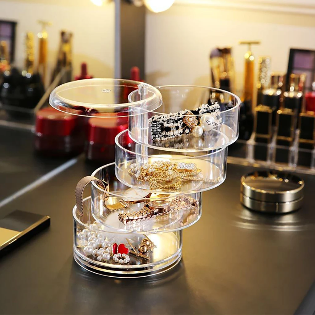 2/3/4 Tiers Round Jewelry Organizer Plastic Clear Jewelry Storage Box High Quality Jewelry Case Earring/Necklace Ring Box 
2/3/4 Tiers Round Jewelry Organizer Plastic Clear Jewelry Storage Box High Quality Jewelry Case Earring/Necklace Ring Box
