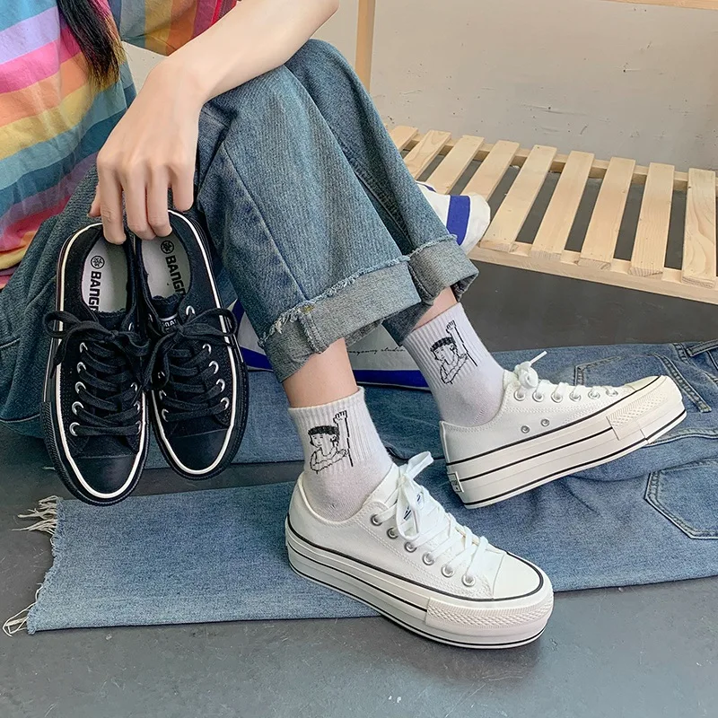 Fashion Women Canvas Shoes Trend Platform Shoes New Comfortable Breathable High Quality Thick Bottom Vulcanized Shoes Women
Fashion Women Canvas Shoes Trend Platform Shoes New Comfortable Breathable High Quality Thick Bottom Vulcanized Shoes Women