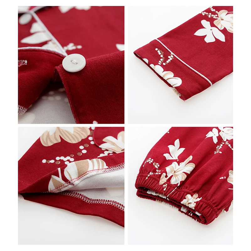 ATUENDO Spring Fashion Red Pajama Sets for Women Atoff Home Korean Satin Pure Sleepwear 100% Cotton Autumn Silk Soft Nightwear
ATUENDO Spring Fashion Red Pajama Sets for Women Atoff Home Korean Satin Pure Sleepwear 100% Cotton Autumn Silk Soft Nightwear