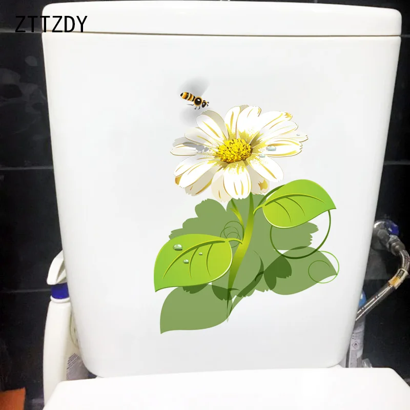 

ZTTZDY 16,7 см × 23,4 см пчелы цветок Fuuny детской комнаты настенный Декор личность Ванная комната Туалет наклейки T2-0849