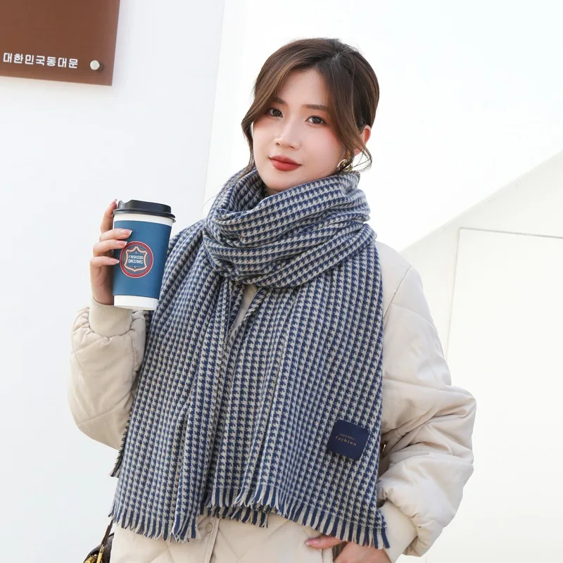 2021Korean autumn and winter label thousand bird grid imitation cashmere women's scarf thickened and warm long tassel with shawl
2021Korean autumn and winter label thousand bird grid imitation cashmere women's scarf thickened and warm long tassel with shawl